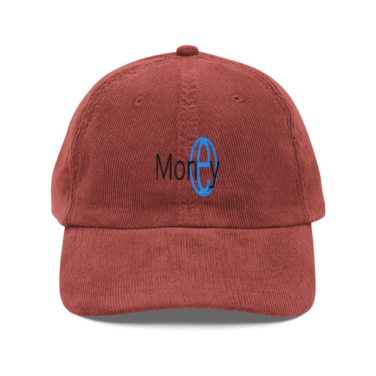 Vintage Corduroy Embroidered "MonEy" hat