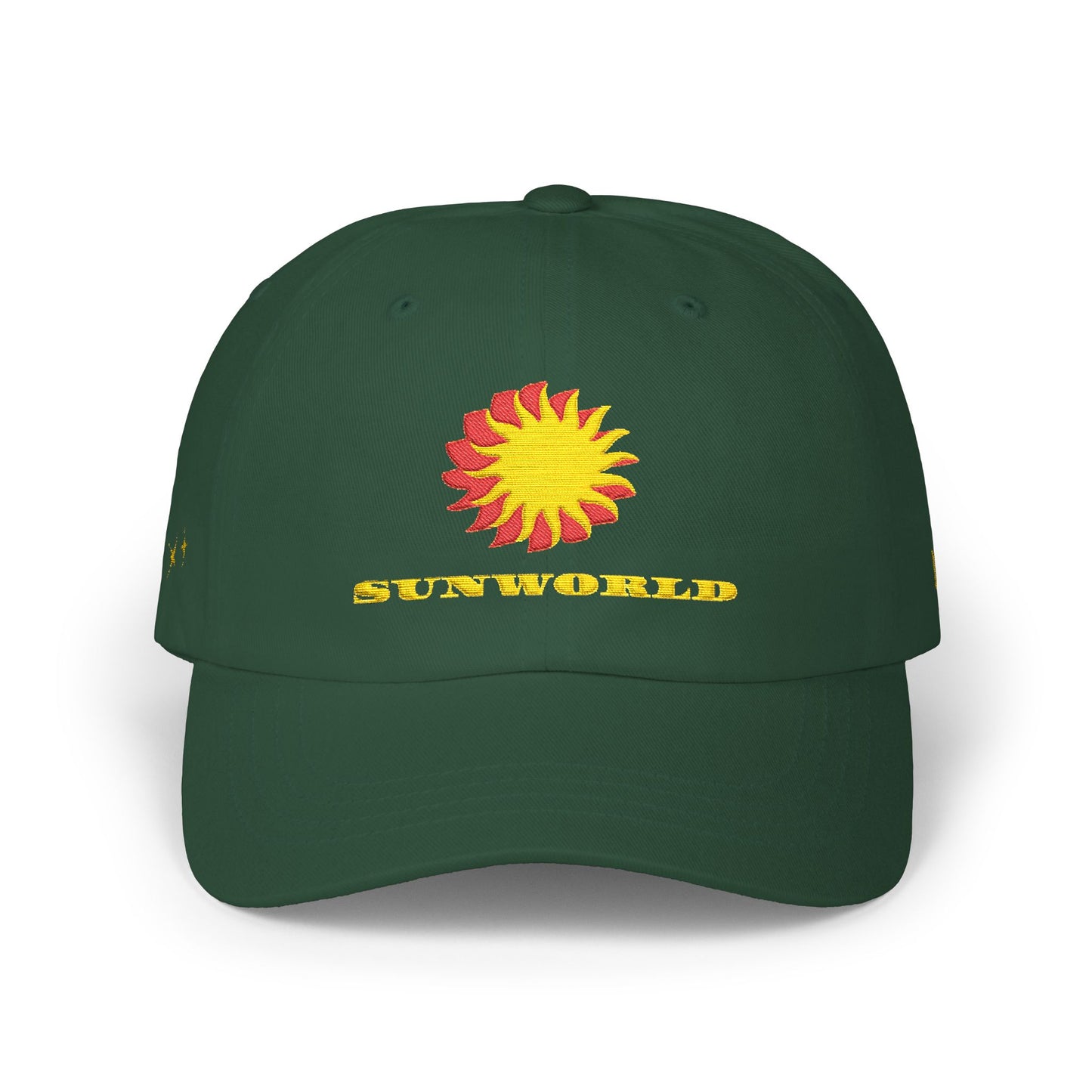 Sunworld Embroidered Dad Cap – Vintage Sunflower Logo (Green)
