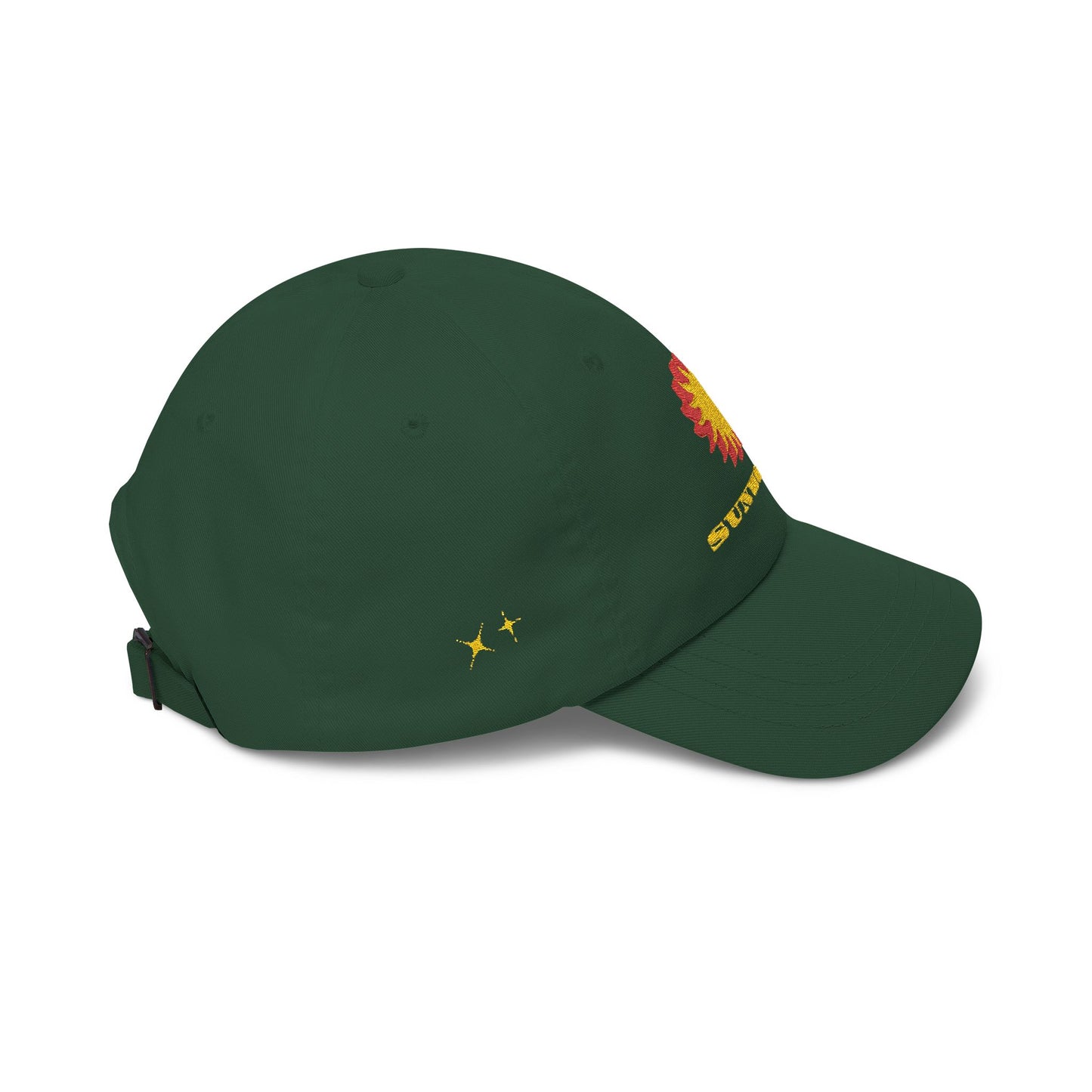 Sunworld Embroidered Dad Cap – Vintage Sunflower Logo (Green)
