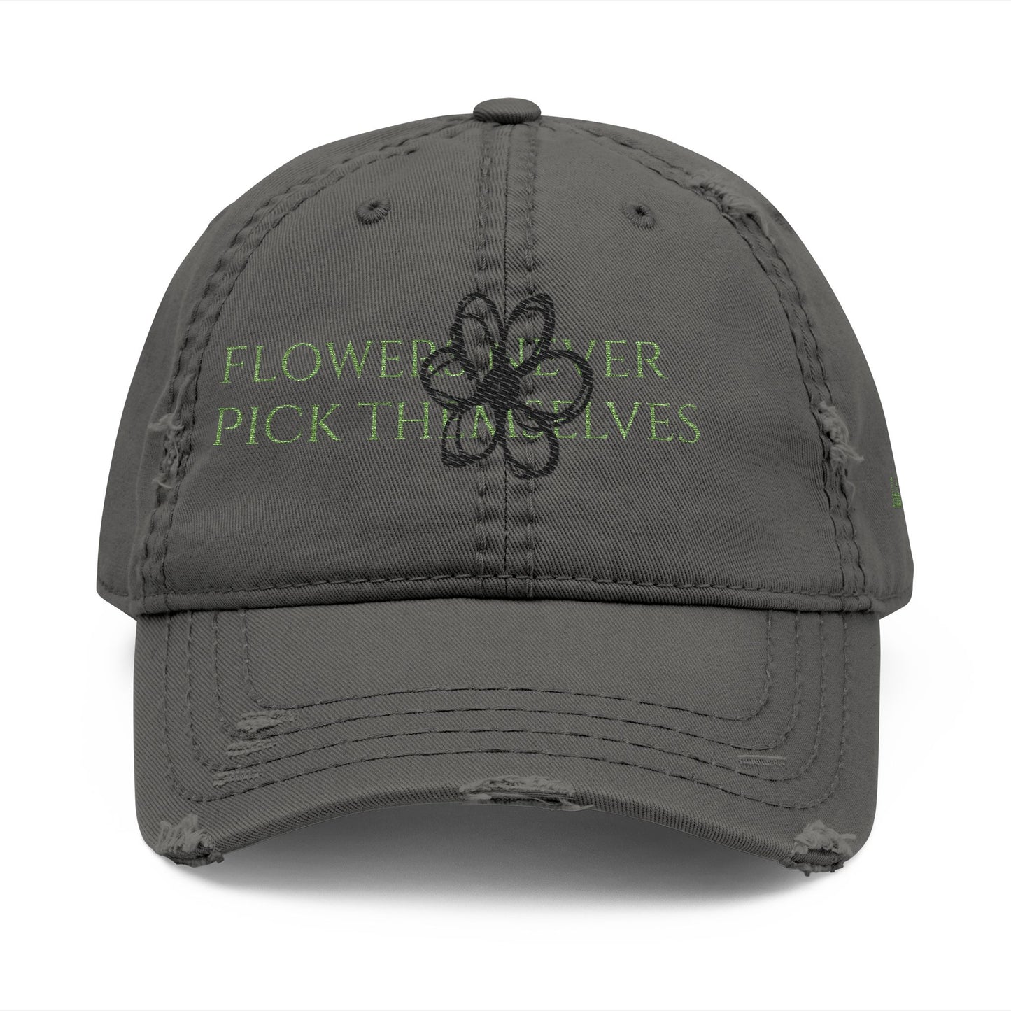 Washed Embroidered Vintage Flower Hat